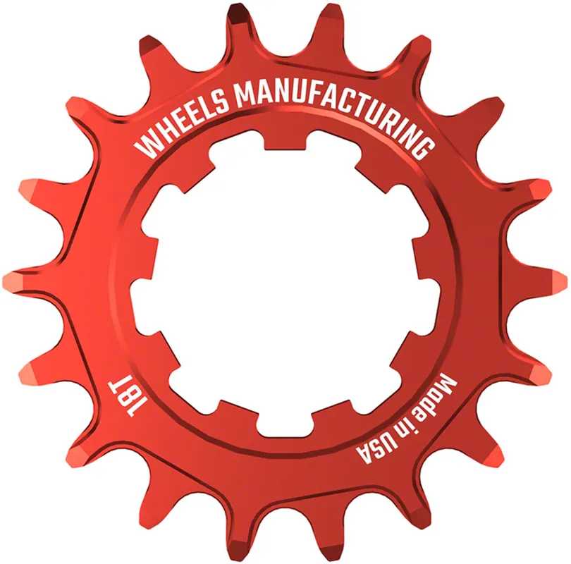 Free Returns Wheels Manufacturing SOLO-SPEED Cog - 18t Fits SOLO-SPLINE and SOLO-XD kits Red