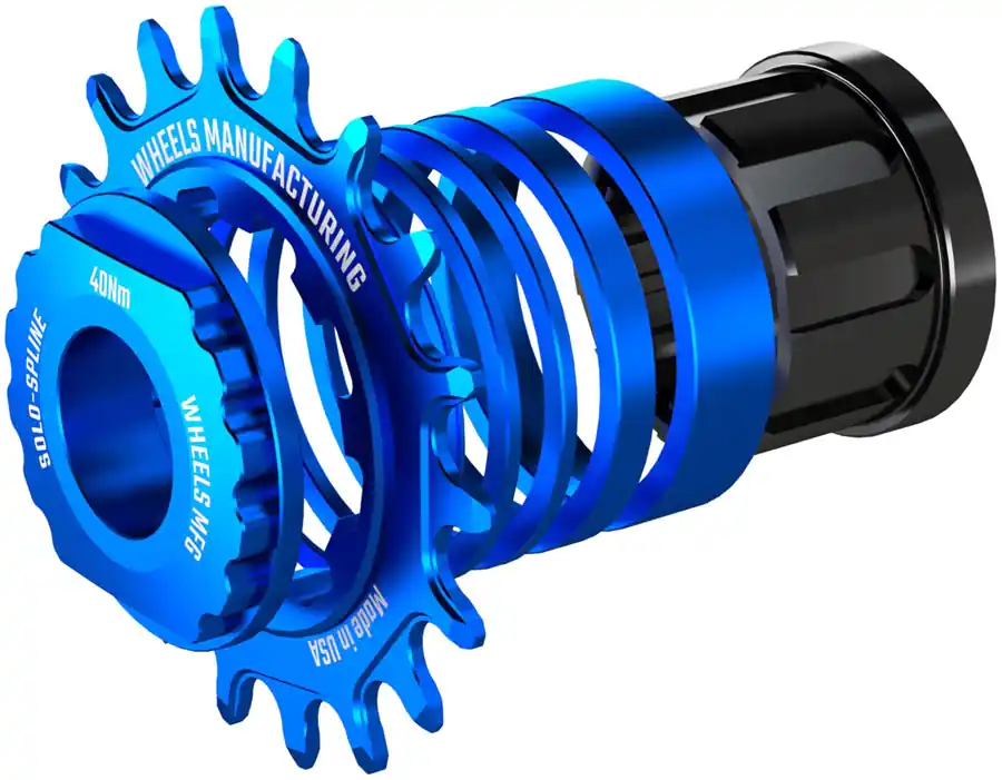 Bargain Wheels Manufacturing SOLO-SPLINE Micro Spline Single Speed Conversion Kit - 18t For Shimano Micro Spline Hub Bodies Blue | Bikeparts.Com