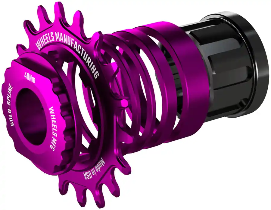 Flash Sale Wheels Manufacturing SOLO-SPLINE Micro Spline Single Speed Conversion Kit - 18t For Shimano Micro Spline Hub Bodies Purple | Bikeparts.Com
