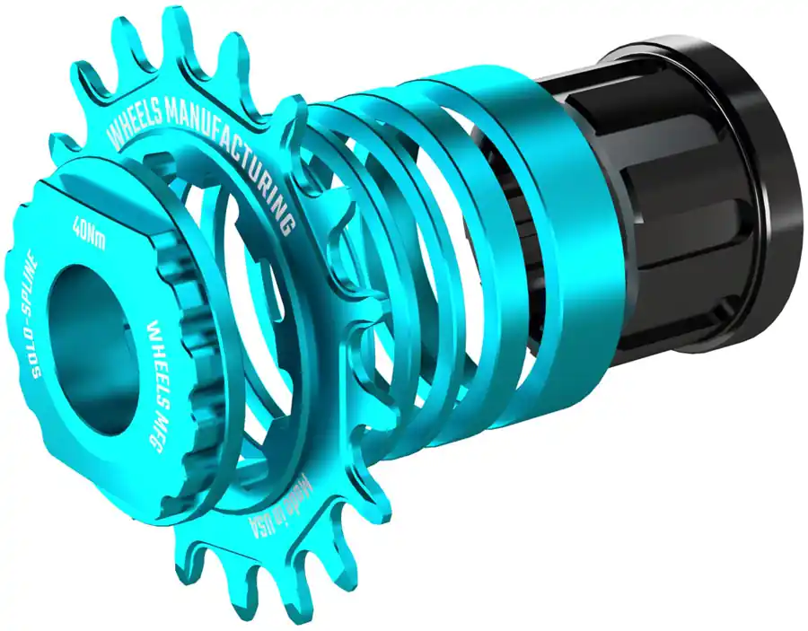 Best Seller Wheels Manufacturing SOLO-SPLINE Micro Spline Single Speed Conversion Kit - 18t For Shimano Micro Spline Hub Bodies Teal | Bikeparts.Com