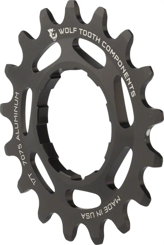 Certified Wolf Tooth Single Speed Aluminum Cog - 17t Compatible with 3/32" Chains Black | Bikeparts.Com