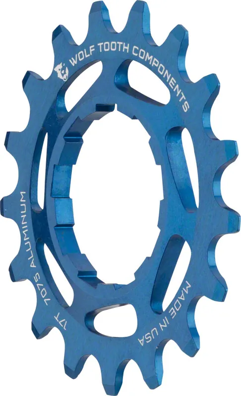 Deal Wolf Tooth Single Speed Aluminum Cog - 17t Compatible with 3/32" Chains Blue | Bikeparts.Com
