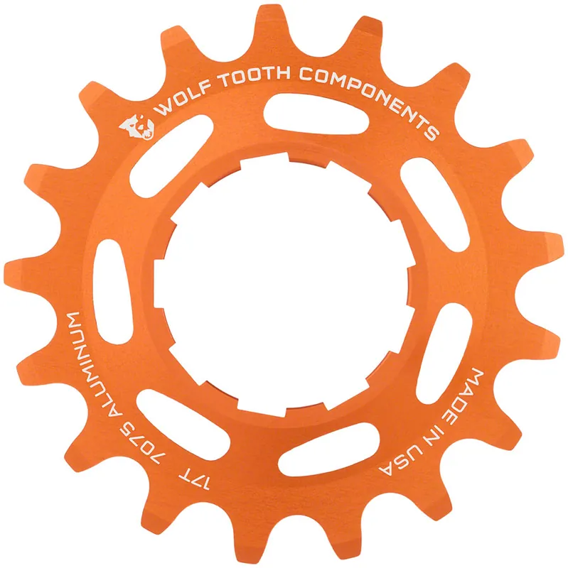 Buy Online Wolf Tooth Single Speed Aluminum Cog - 17t Compatible with 3/32" Chains Orange  | Bikeparts.Com