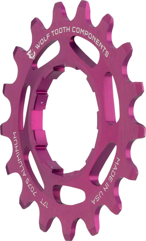 Certified Wolf Tooth Single Speed Aluminum Cog - 17t Compatible with 3/32" Chains Purple | Bikeparts.Com