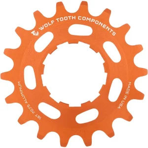 Wolf Tooth Single Speed Aluminum Cog - 18t Compatible with 3/32" Chains Orange  | Bikeparts.Com Professional Grade