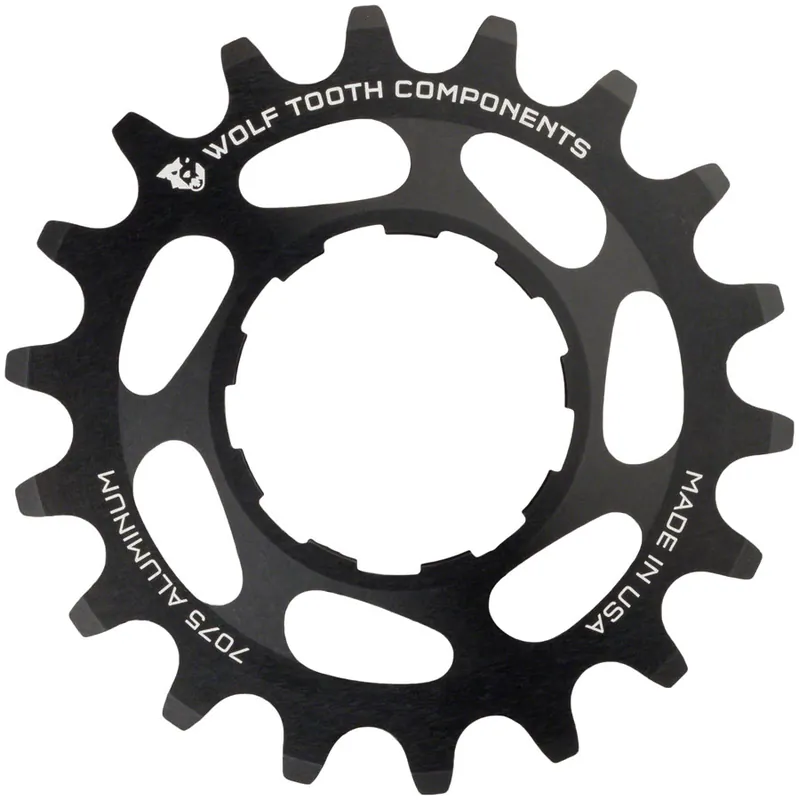 Wolf Tooth Single Speed Aluminum Cog - 20t Compatible with 3/32" Chains Black  | Bikeparts.Com Grab Now