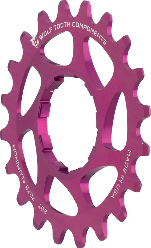 Fast Shipping Wolf Tooth Single Speed Aluminum Cog - 20t Compatible with 3/32" Chains Purple | Bikeparts.Com