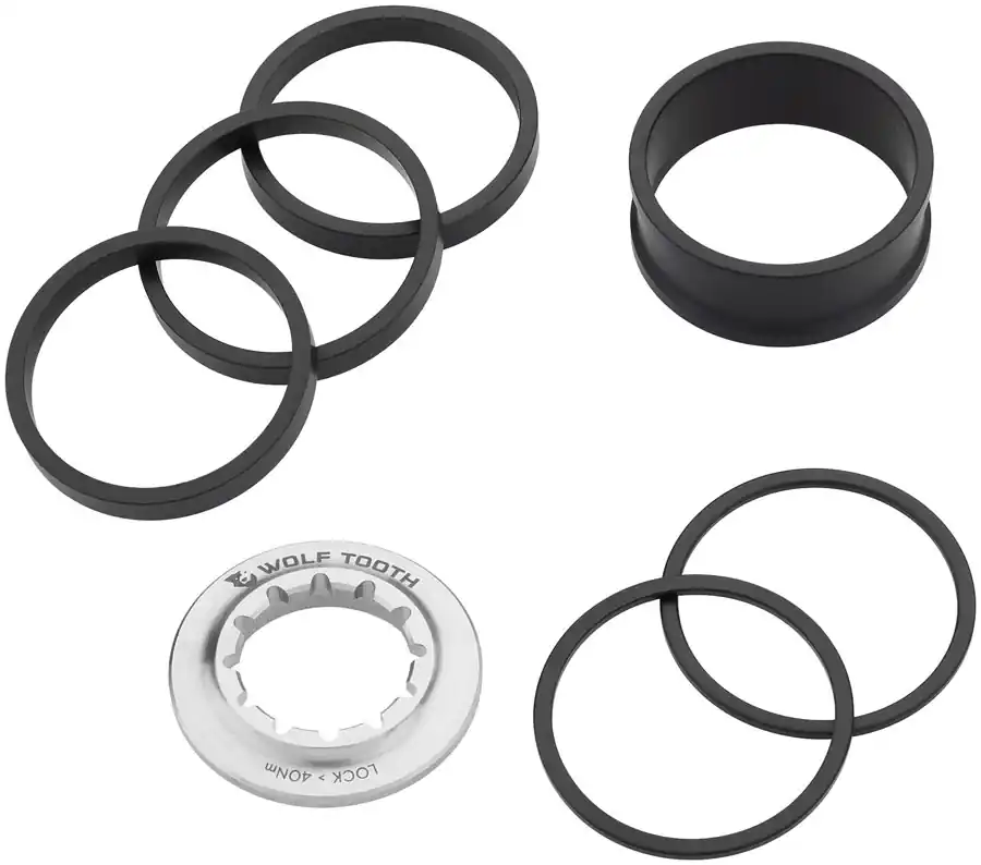 Wolf Tooth Single Speed Spacer Kit with Lockring - Compatible with any 10 or 11-Speed HG Freehub Body | Bikeparts.Com Wholesale