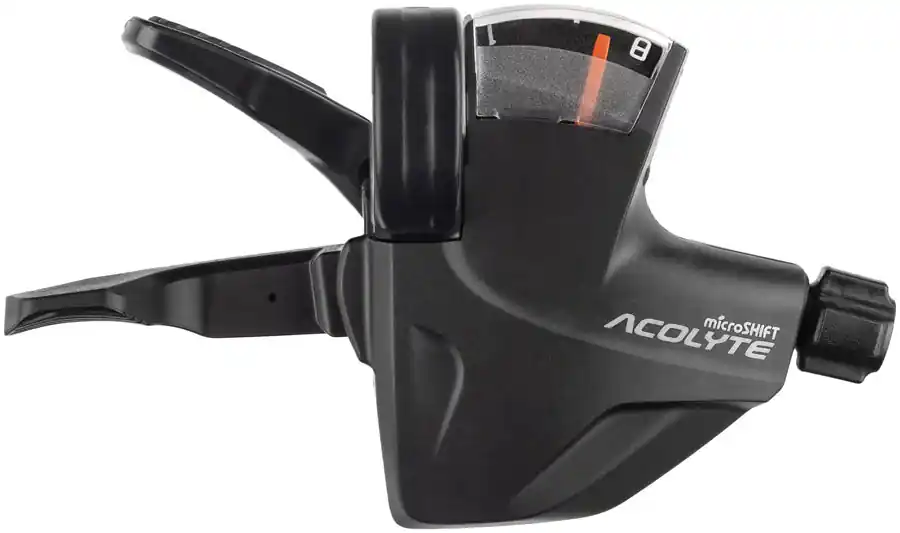 microSHIFT Acolyte Quick Trigger Pro Right Shifter - 1x8 Speed Gear Indicator Black Acolyte Compatible Only | Bikeparts.Com Latest