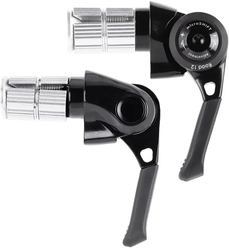 Viral microSHIFT BS-A12 Bar End Road Shifter Set - 2x 12-Speed Shimano 12-Speed Road Compatible Black | Bikeparts.Com