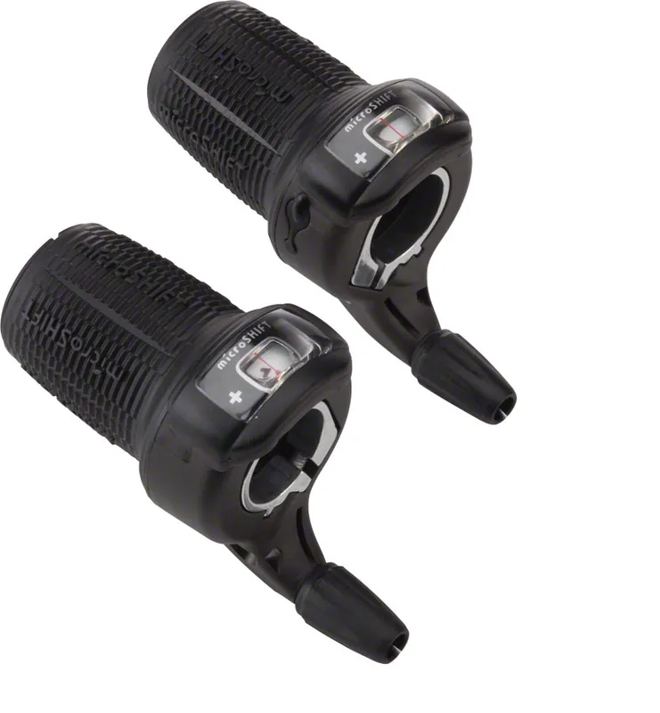 microSHIFT DS85 Twist Shifter Set 8-Speed Triple Optical Gear Indicator Shimano Compatible | Bikeparts.Com New Release