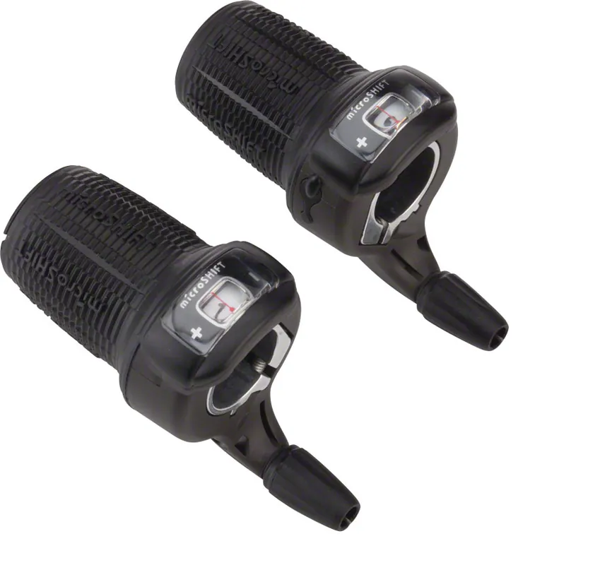microSHIFT DS85 Twist Shifter Set 9-Speed Triple Optical Gear Indicator Shimano Compatible | Bikeparts.Com Time-Limited