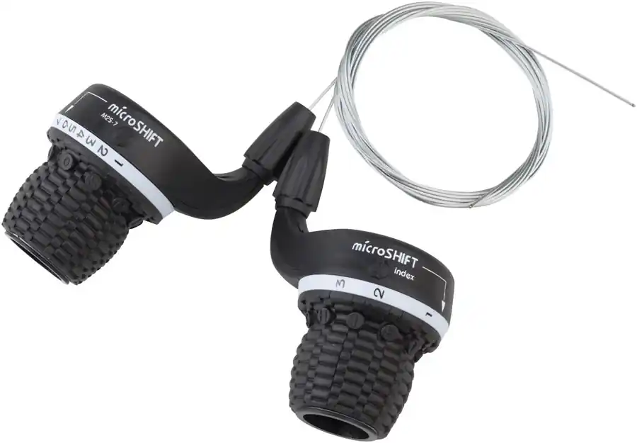 In Demand microSHIFT MS25-7 Twist Shifter Set 7-Speed Triple Shimano Compatible | Bikeparts.Com