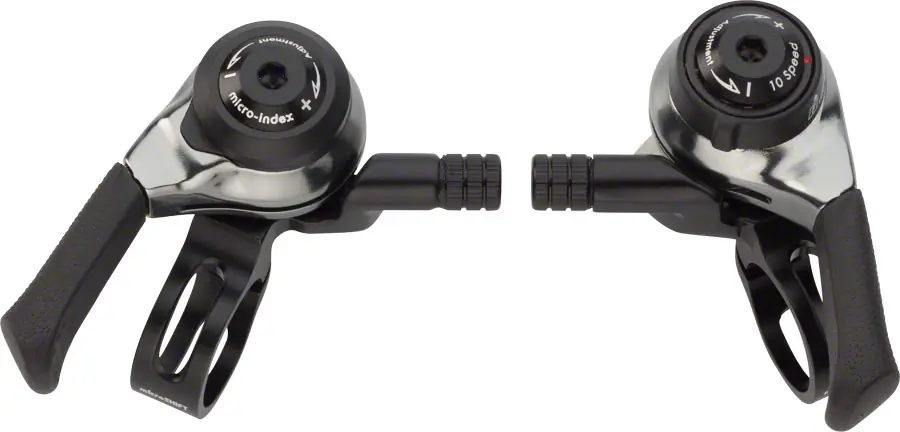 Wholesale microSHIFT Thumb Shifter Set 10-Speed Mountain Double/Triple Shimano DynaSys Compatible Black | Bikeparts.Com