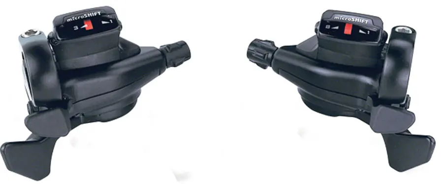 Top Pick microSHIFT TS71 Thumb Tap Shifter Set 8-Speed Triple Optical Gear Indicator Shimano Compatible