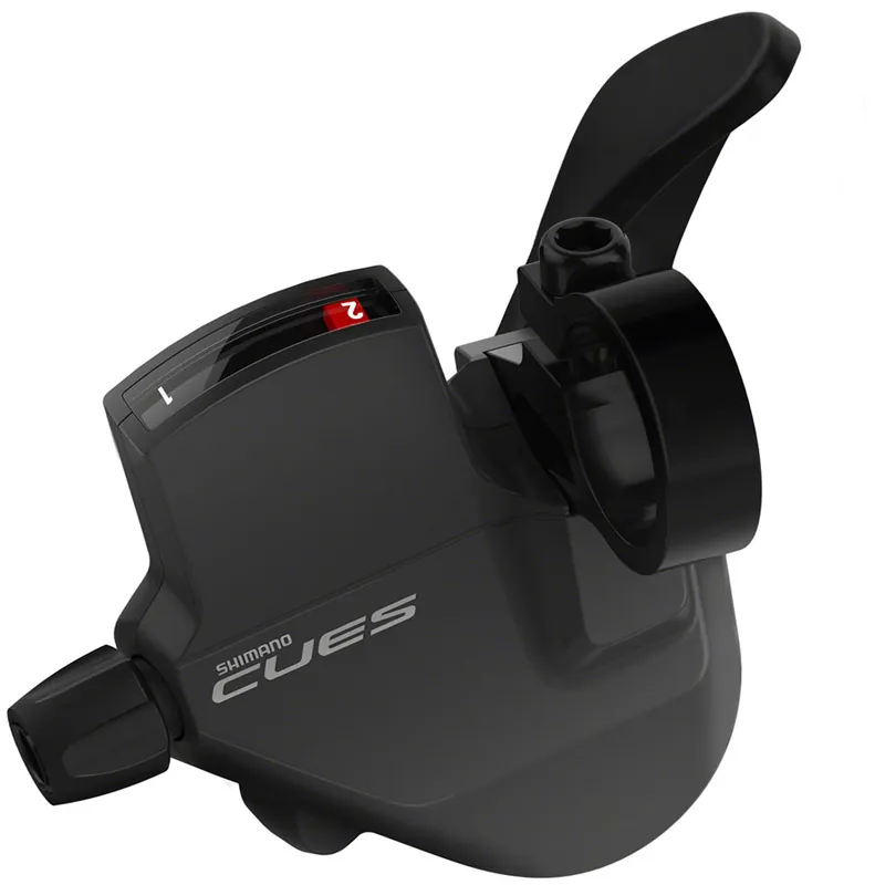 Fan Favorite Shimano CUES SL-U4000-L Shifter - Left 2-Speed Rapidfire Plus Mono Optical Gear Display Black | Bikeparts.Com