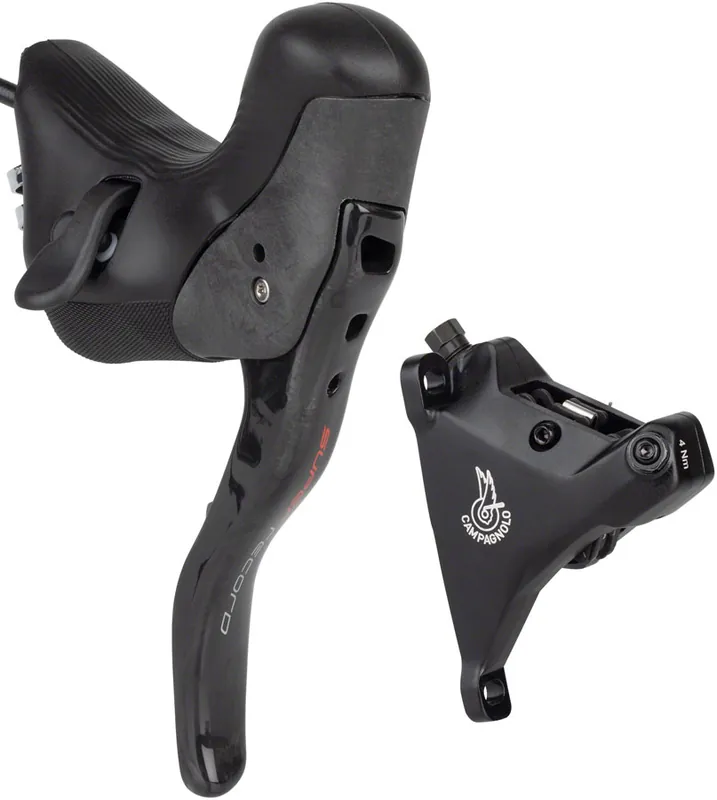 Campagnolo Super Record Ergopower EPS Hydraulic Brake/Shift Lever and Disc Caliper - Left/Front 12-Speed 160mm Flat Mount Caliper Black | Bikeparts.Com Best Seller