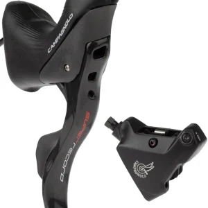 Crafted Campagnolo Super Record Ergopower Hydraulic Brake/Shift Lever and Disc Caliper - Right/Rear 12-Speed 140mm Flat Mount Caliper Black  | Bikeparts.Com