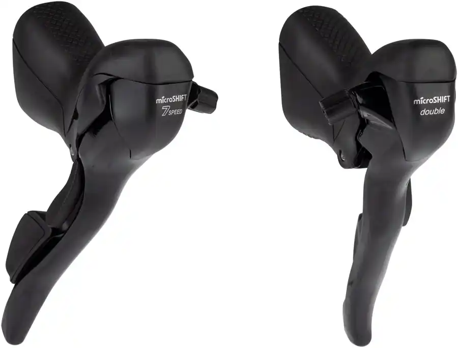 microSHIFT R7 Drop Bar Shift Lever Set - 2 x 7-Speed Shimano Compatible Black | Bikeparts.Com Premium