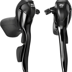 microSHIFT R9 Drop Bar Shift/Brake Lever Set - 3 x 9-Speed Shimano Compatible Black  | Bikeparts.Com Low Price