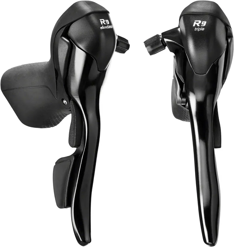 microSHIFT R9 Drop Bar Shift/Brake Lever Set - 3 x 9-Speed Shimano Compatible Black | Bikeparts.Com Low Price