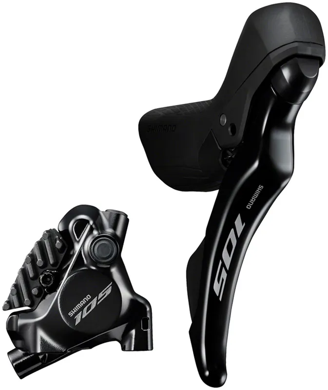 Shimano 105 105 ST-R7120-R Shift/Brake Lever with BR-R7170 Hydraulic Disc Brake Caliper - Right/Rear 12-Speed Flat Mount Black Viral