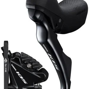 Trusted Brand Shimano 105 ST-R7020 Left Standard Reach Double Hydraulic Brake/Shift Lever with BR-R7070 Front Flat Mount Caliper and Fork Adaptor  | Bikeparts.Com
