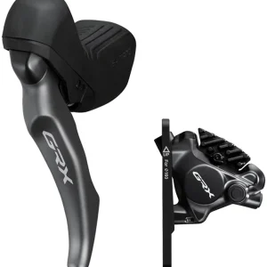 Shimano GRX BL-RX820 Brake Lever with BR-RX820 Hydraulic Disc Brake Caliper - Left/Front Flat Mount Caliper Premium