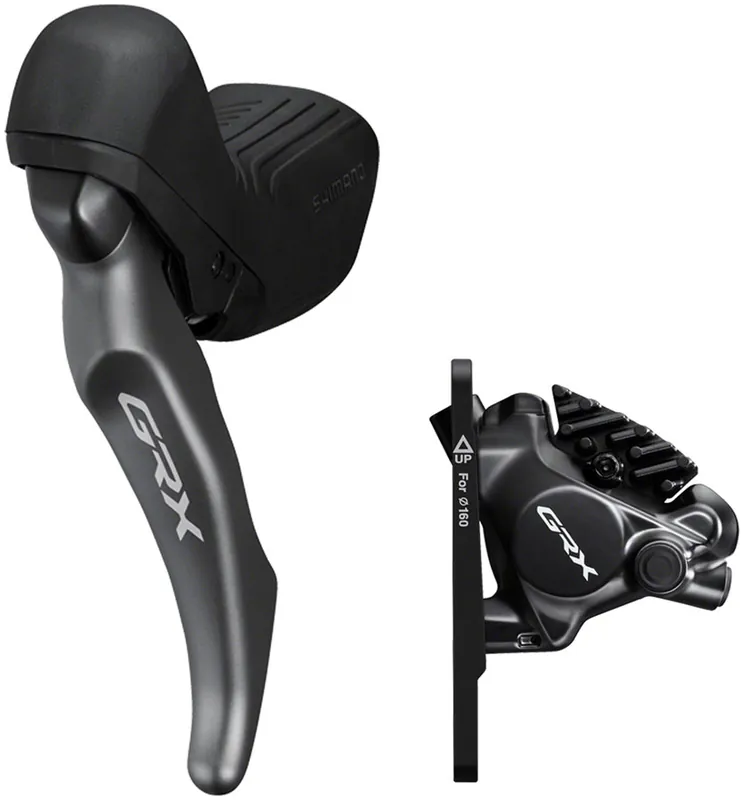Shimano GRX BL-RX820 Brake Lever with BR-RX820 Hydraulic Disc Brake Caliper - Left/Front Flat Mount Caliper Premium