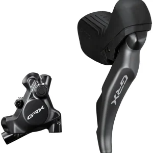 Limited Offer Shimano GRX ST-RX820 Shift/Brake Lever with BR-RX820 Hyd Disc Brake Caliper - Right/Rear 12-Speed Flat Mount Caliper For 25mm Mount
