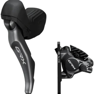 Shimano GRX ST-RX820 Shift/Brake Lever with BR-RX820 Hydraulic Disc Brake Caliper - Left/Front 2x Flat Mount Caliper Black Top Pick