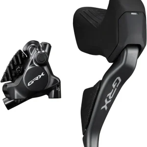Shimano GRX ST-RX825 Di2 Shift/Brake Lever with BR-RX820 Hyd Disc Brake Caliper - Right/Rear 12-Speed Flat Mount Caliper For 25mm Mount  | Bikeparts.Com Grab Now