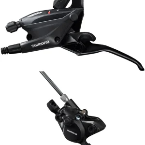 Buy Direct Shimano ST-EF505 EZ Fire Plus Shift/Brake Lever with BR-MT200 Disc Brake Caliper - Left/Front 2x Shift 2-Piston Black  | Bikeparts.Com