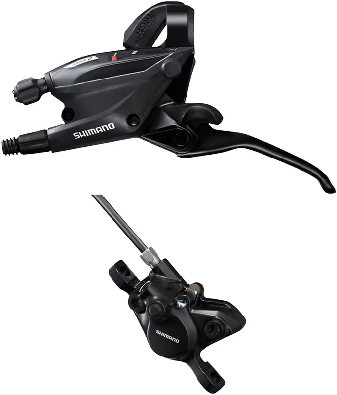 Buy Direct Shimano ST-EF505 EZ Fire Plus Shift/Brake Lever with BR-MT200 Disc Brake Caliper - Left/Front 2x Shift 2-Piston Black | Bikeparts.Com