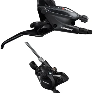 Buy Direct Shimano ST-EF505 EZ Fire Plus Shift/Brake Lever with BR-MT200 Disc Brake Caliper - Right/Rear 7-Speed 2-Piston Black  | Bikeparts.Com
