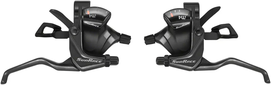 SunRace M406 ST Trigger Brake/Shift Lever Set - 3x7-Speed For V-Brakes Black  | Bikeparts.Com Final Sale