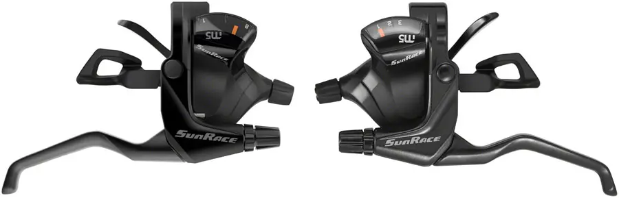 Final Sale SunRace M503 ST Trigger Brake/Shift Lever Set - 3x8-Speed For V-Brakes Black