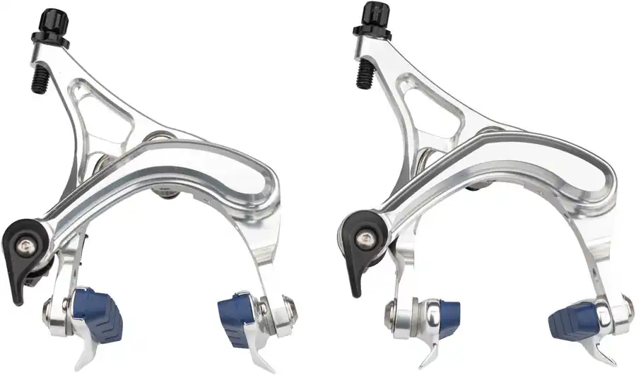 Velo Orange Grand Cru Long Reach Brake Set - Front and Rear Dual Pivot Silver | Bikeparts.Com Clearance
