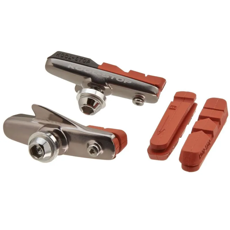 Fan Favorite Kool Stop Dura Road Pads Holder with Pads- Silver Pr  | Bikeparts.Com