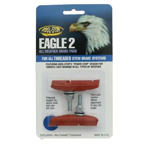 Kool Stop Eagle-Claw 2 Pads Threaded - Salmon  | Bikeparts.Com Reduced Price