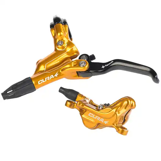 Formula Italy CURA Disc Brake Kit Front or Rear Gold - 2 piston (image shows a 4 piston)  | Bikeparts.Com In Demand
