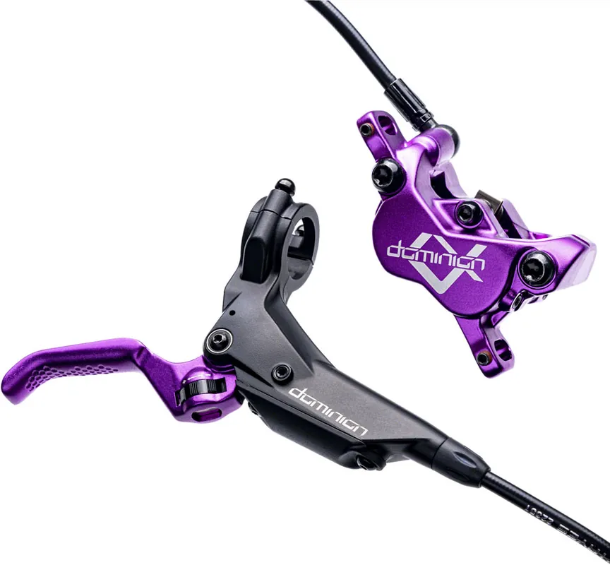 Hayes Dominion A4 Disc Brake and Lever - Front or Rear Hydraulic Post Mount Purple/Black Time-Limited