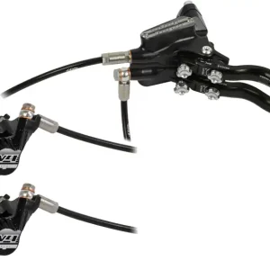 Hope Tech 3 V4 Duo Disc Brake and Lever - Left Hand Front and Rear Hydraulic Post Mount Black  | Bikeparts.Com New Release