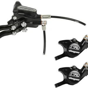Best Choice Hope Tech 3 X2 Duo Disc Brake and Lever - Left Hand Front and Rear Hydraulic Post Mount Black  | Bikeparts.Com