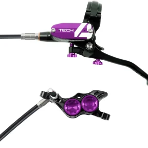 Hope Tech 4 E4 Disc Brake and Lever Set - Front Hydraulic Post Mount Purple  | Bikeparts.Com Place Order