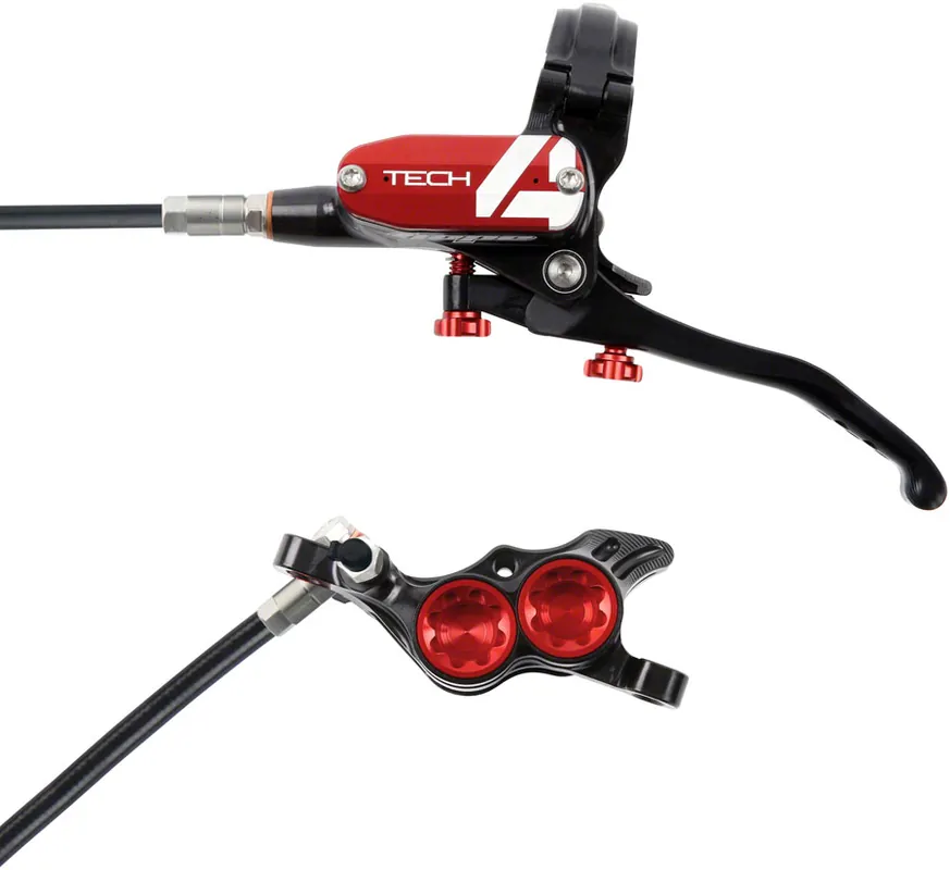 Secure Checkout Hope Tech 4 E4 Disc Brake and Lever Set - Front Hydraulic Post Mount Red | Bikeparts.Com