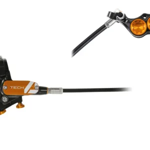 Hope Tech 4 E4 Disc Brake and Lever Set - Rear Hydraulic Post Mount Orange  | Bikeparts.Com Reduced Price