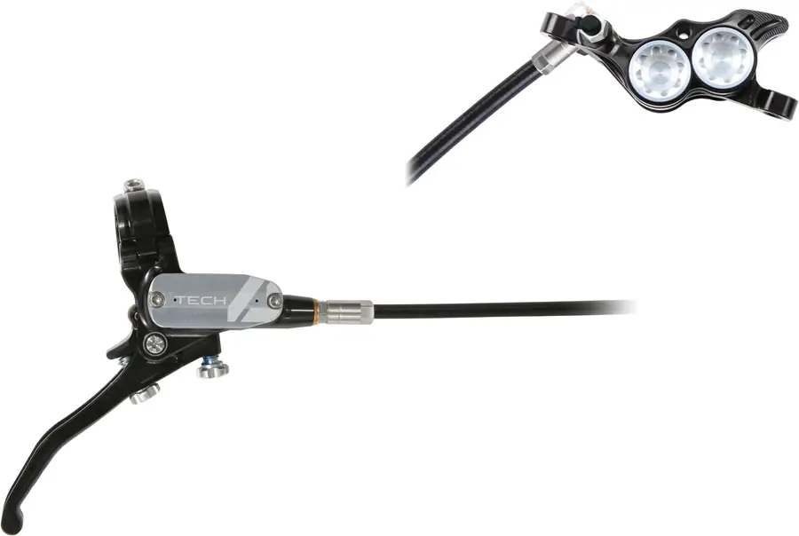 Hope Tech 4 E4 Disc Brake and Lever Set - Rear Hydraulic Post Mount Silver | Bikeparts.Com Instant Buy