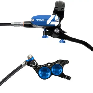 Shop Now Hope Tech 4 V4 Disc Brake and Lever Set - Front Hydraulic Post Mount Blue  | Bikeparts.Com