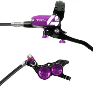 Hope Tech 4 V4 Disc Brake and Lever Set - Front Hydraulic Post Mount Purple  | Bikeparts.Com Shop Now